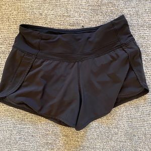 Black lululemon shorts. Size 4. Lined